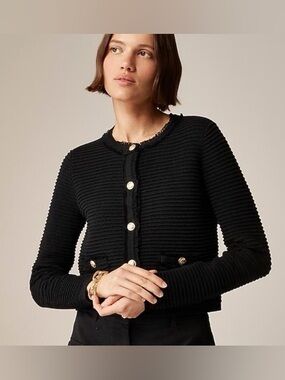 J. Crew Emilie Sweater Lady Jacket in Textured Cotton Blend